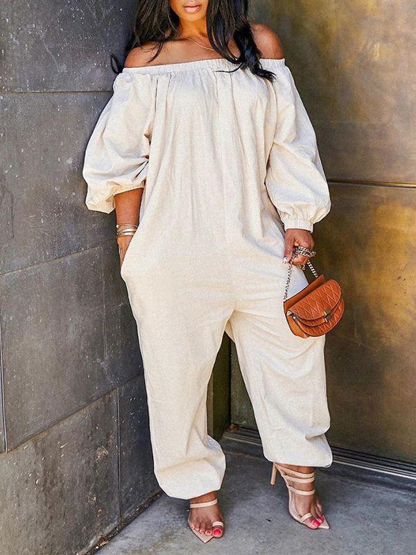 New Style Wish Women's Cotton and Linen Trousers Jumpsuit Straight-leg Mid-waist Casual Pants