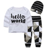 Three-Piece Infant Letter Printing Long Sleeve T-Shirt Plaid