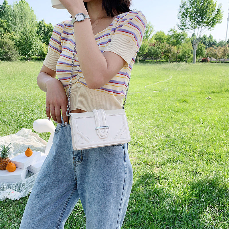 Chain Shoulder Solid Color Small Square Bag