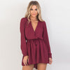 Ladies New  Cross V Neck Tie Jumpsuit
