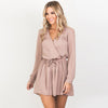Ladies New  Cross V Neck Tie Jumpsuit