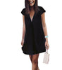 2021 Women Summer Casual T-shirt Dress V Neck Party Dresses