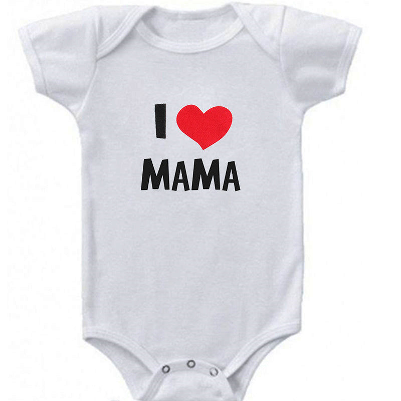 DERMSPE  Funny Super Mama Papa Printed Baby Romper New Fashion Boys Girls Jumpsuit Soft Short Sleeved O Neck Bodysuit 0-24M