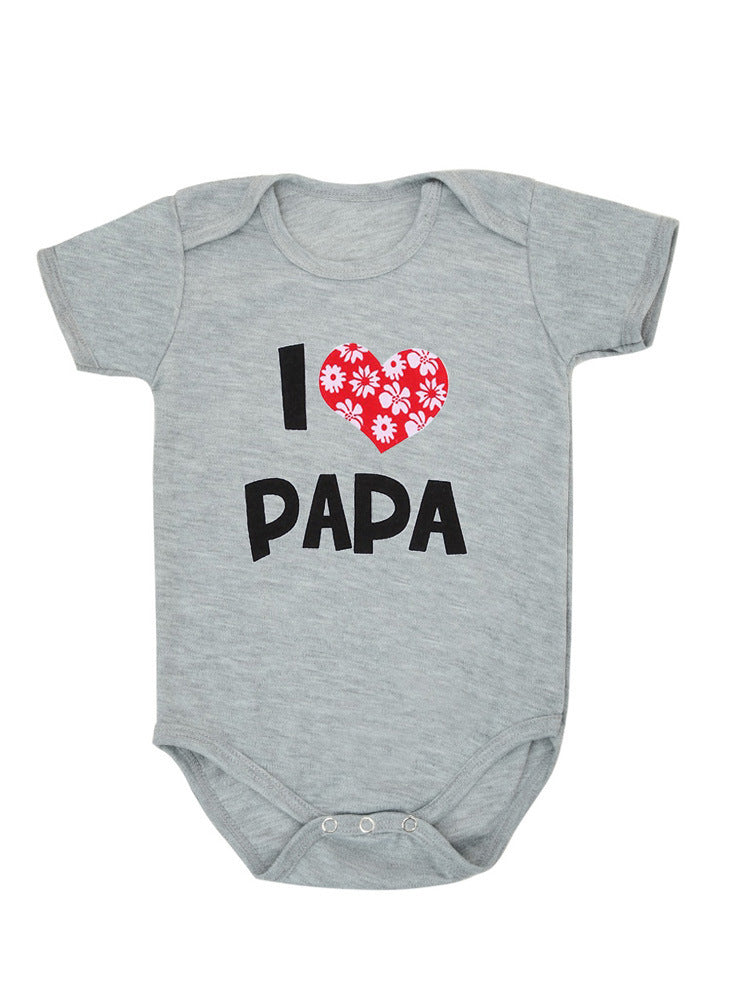 DERMSPE  Funny Super Mama Papa Printed Baby Romper New Fashion Boys Girls Jumpsuit Soft Short Sleeved O Neck Bodysuit 0-24M