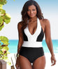 Foreign Trade New Style One-Piece Ladies Swimsuit European And American Sexy Color Matching Bikini One-Piece Swimsuit