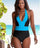 Foreign Trade New Style One-Piece Ladies Swimsuit European And American Sexy Color Matching Bikini One-Piece Swimsuit