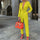 Women's Sexy Fashion Solid Color Tie Deep V Jumpsuit