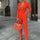Women's Sexy Fashion Solid Color Tie Deep V Jumpsuit