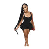 European And American Women'S Spring And Summer Solid Color Vest Lotus Leaf Fungus Jumpsuit
