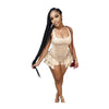 European And American Women'S Spring And Summer Solid Color Vest Lotus Leaf Fungus Jumpsuit