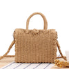 Crossbody Carrying Casual Straw Beach Bag