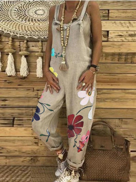 Ladies Big Daisy Print Camisole Trousers