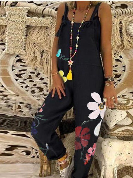 Ladies Big Daisy Print Camisole Trousers