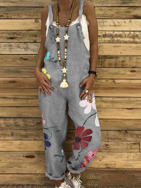 Ladies Big Daisy Print Camisole Trousers