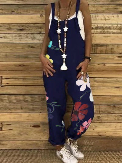 Ladies Big Daisy Print Camisole Trousers
