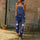 Jumpsuit Women's Fashion Denim Ripped Hole Cut Solid Color Overalls
