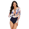 One-Piece Long-Sleeved Surfing Suit Sunscreen Female Swimsuit Hot Spring Diving Suit Sexy Swimsuit