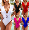 One-Piece Ruffled White Swimsuit Bikini