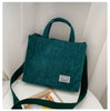One-Shoulder Crossbody Corduroy Canvas Bag