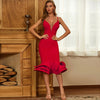 Fashionable Sexy Deep V Neck Cocktail Party Evening Dress