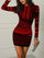 Women Printed Package Bandage Mini Club Party Pencil Dress