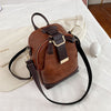 2021 New Ladies Stitching Backpack Soft Leather
