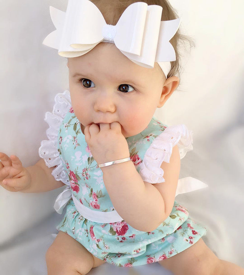 Children's Clothing AliExpress Supply Summer Floral Romper No Hair Accessories