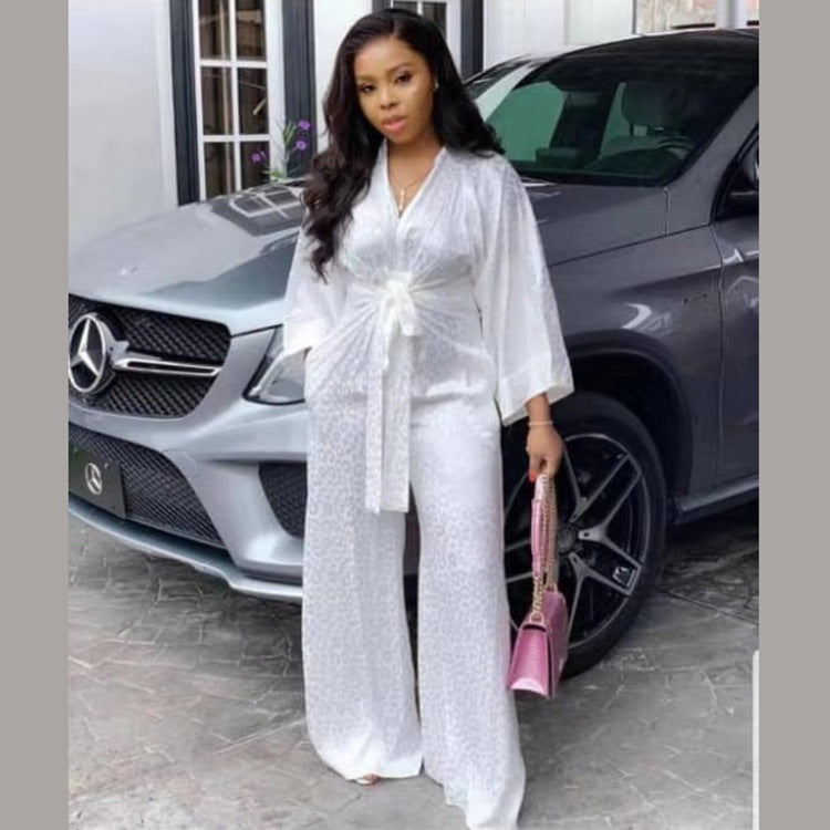 Fashion Wide-Leg High-Waist Casual Jumpsuit