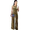 Sleeveless Sequined High Waist Ladies Casual Jumpsuit