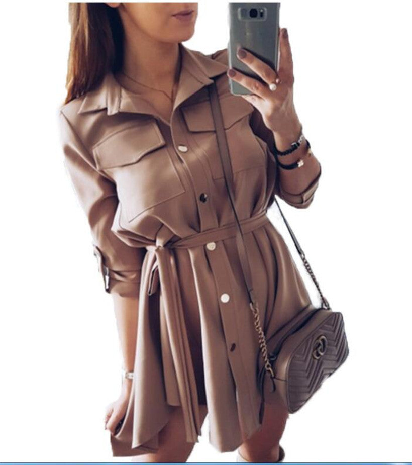 Shirt Dress Trench Coat Style Dress