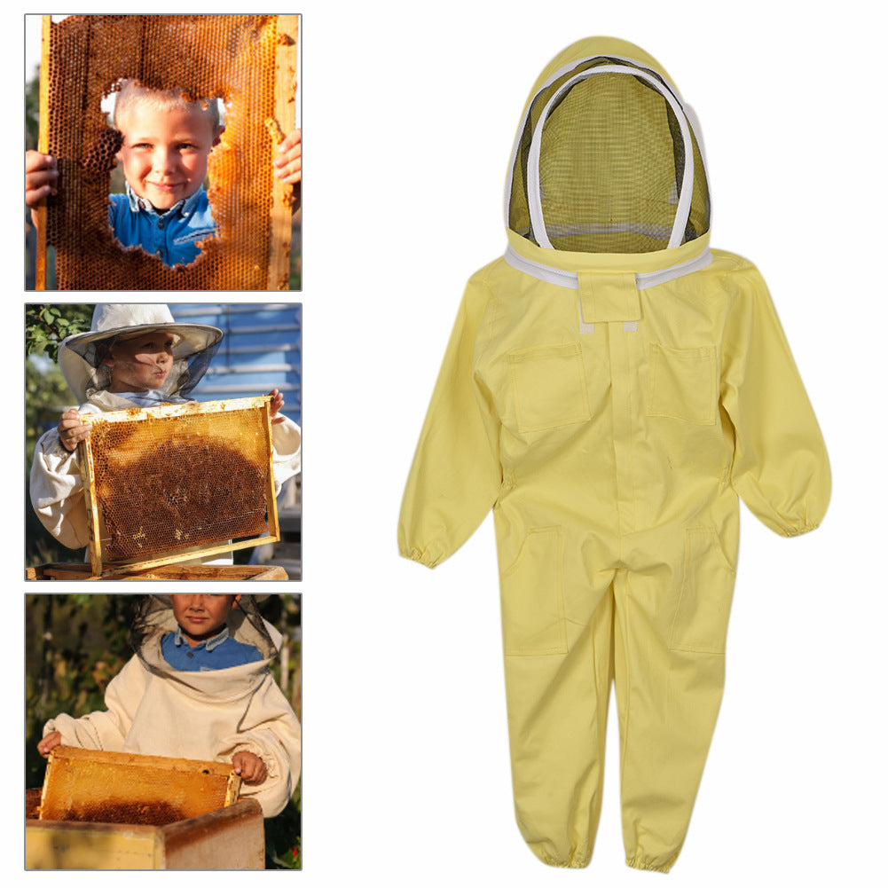 Yellow Cotton Children's One-piece Children's Bee-proof Clothing