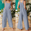 Women's Solid Color Side Pocket Loose Overalls