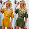 Solid Color One-shoulder Sling Pleated Jumpsuit