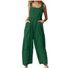 Women's Solid Color Side Pocket Loose Overalls