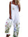 Women's Cotton And Linen Jumpsuit Mid-waist