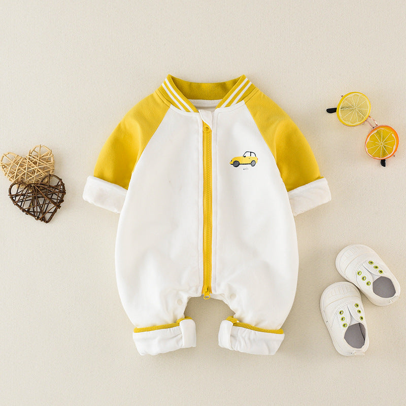 Baby Jumpsuit Spring And Autumn Long-sleeved Pure Cotton New Korean Cartoon Outing Clothes Baby Newborn Romper