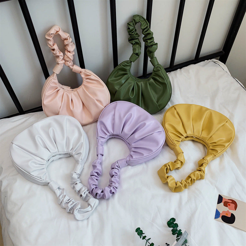 Fashion All-match One-shoulder Diagonal Pleated Bag