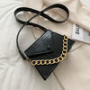 The New Trendy All-match Single Shoulder Messenger Bag Solid Color Texture Chain Small Square