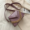 The New Trendy All-match Single Shoulder Messenger Bag Solid Color Texture Chain Small Square
