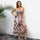 Long Skirt Milk Silk Print High Waist Jumpsuit
