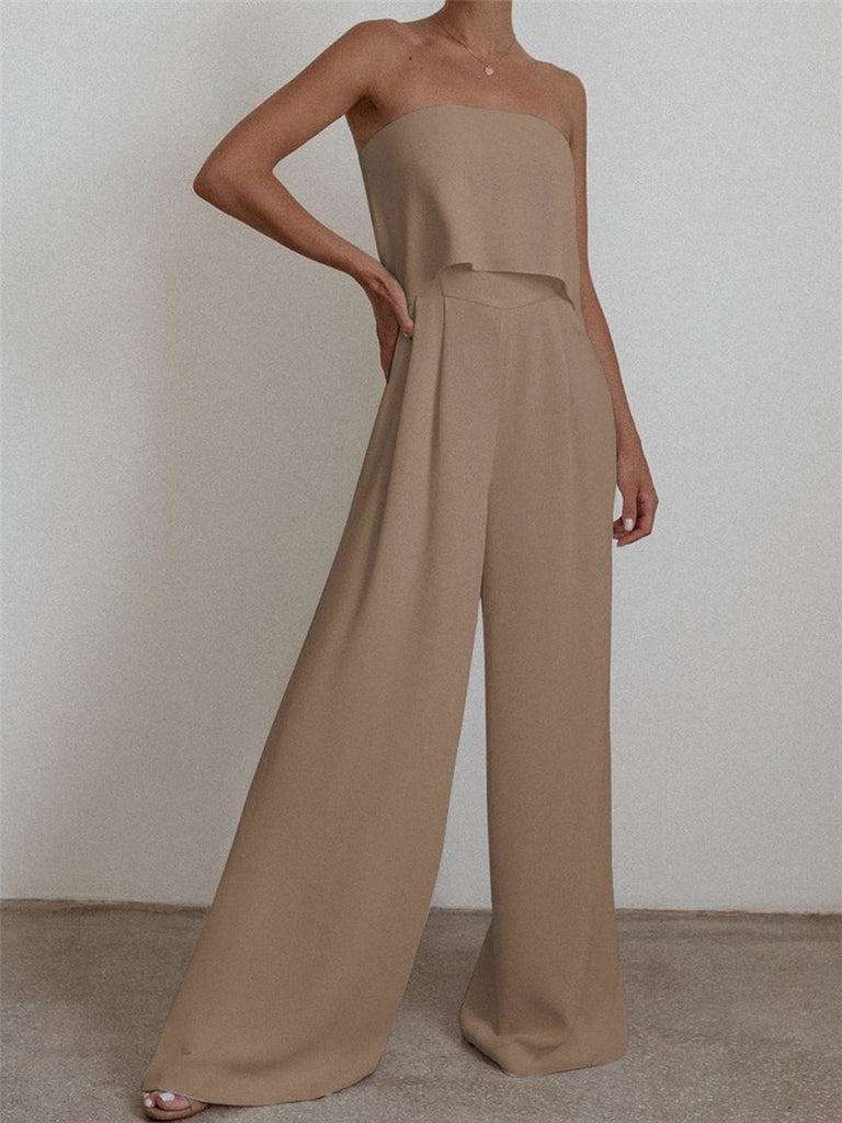 Fashion Jumpsuit Two-piece Trousers And Tube Top