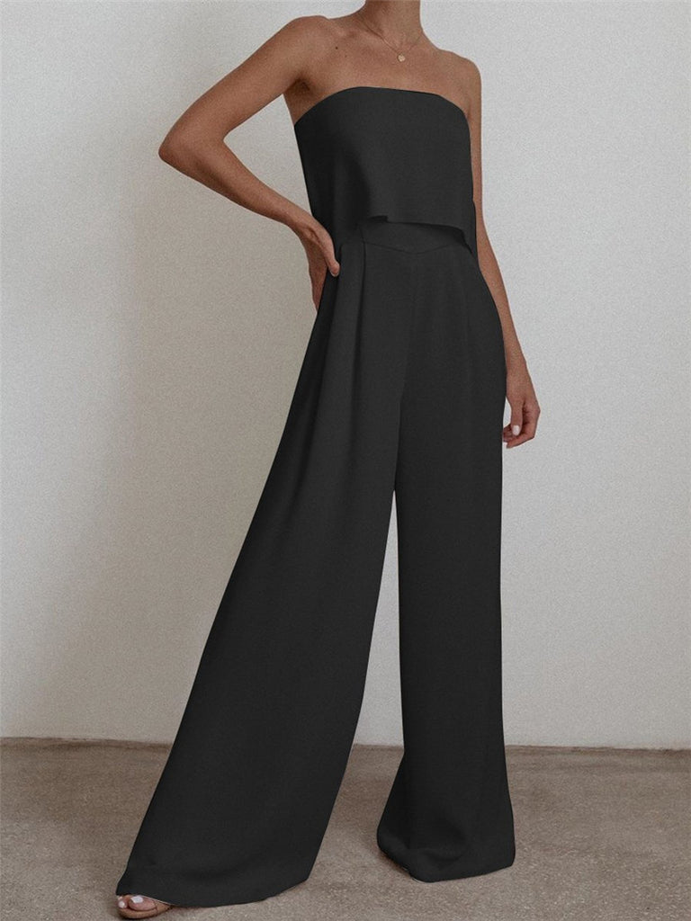 Fashion Jumpsuit Two-piece Trousers And Tube Top