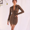 Pleated Cardigan Long Sleeve Shirt Short Skirt