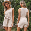 New Lace-Up Vest Type Slim Fit Jumpsuit Women Shorts