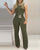 New Solid Color Sleeveless Tight-fitting Trousers-belted