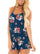 New Style Women's Suspenders Halter Printed Jumpsuit Shorts