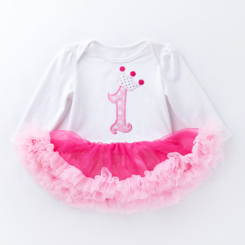 Birthday One-piece Dress Factory Outlet For Baby 0-2 Years Old Festive Romper Dress