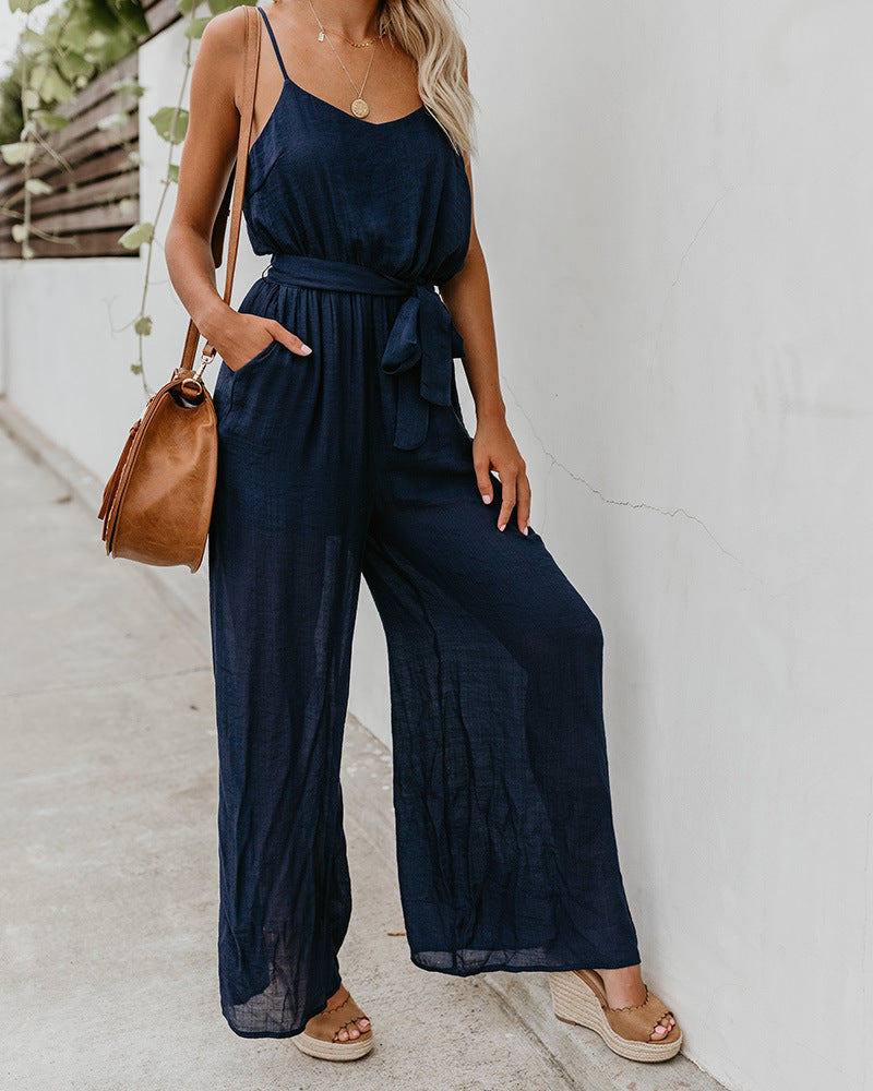 Fashion Suspender Wide-leg Tank Top Jumpsuit