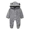 Hooded design jumpsuit with fleece