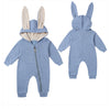 Big ears bunny one-piece l hooded zipper romper romper